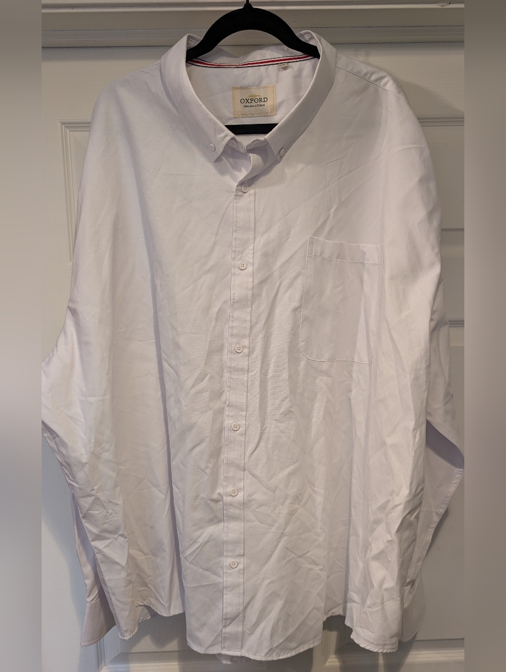 Alimens & Gentle Men's Big & Tall White Casual Long Sleeve Oxford Shirt Size 6XL